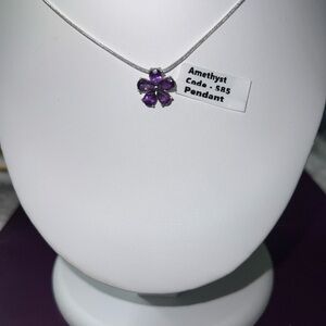 Genuine Amethyst Pendant Flower pendant
